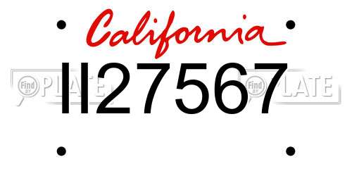 II27567 California License Plate