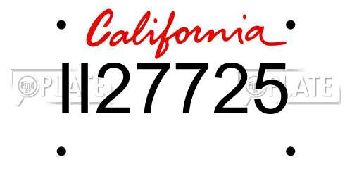 II27725 California License Plate