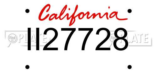 II27728 California License Plate