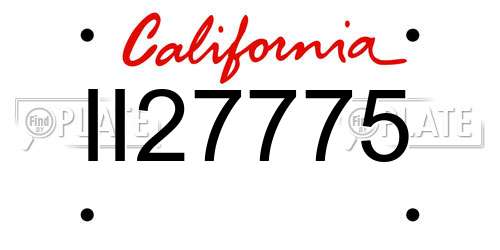 II27775 California License Plate