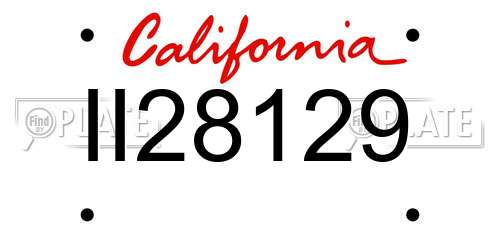 II28129 California License Plate