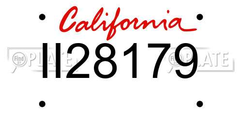 II28179 California License Plate