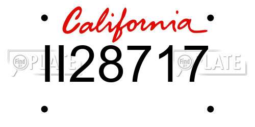 II28717 California License Plate