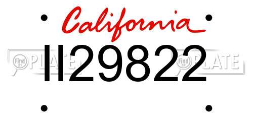 II29822 California License Plate