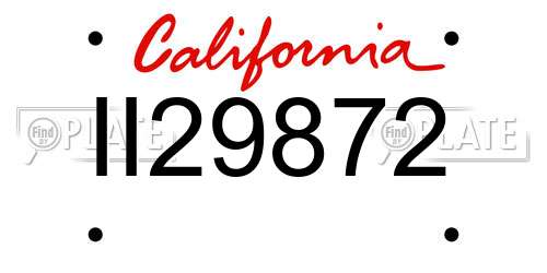 II29872 California License Plate