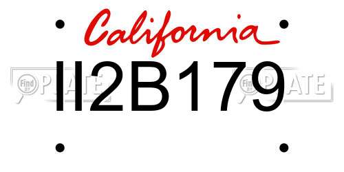 II2B179 California License Plate