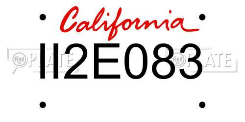 II2E083 California License Plate