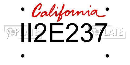 II2E237 California License Plate