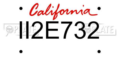II2E732 California License Plate
