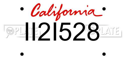 II2I528 California License Plate
