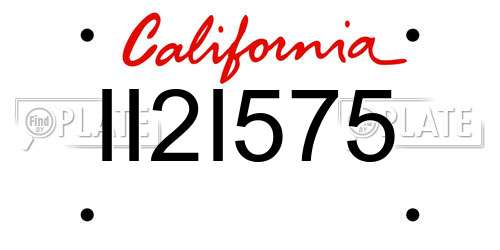 II2I575 California License Plate