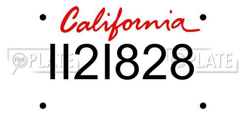 II2I828 California License Plate