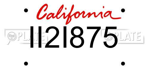 II2I875 California License Plate