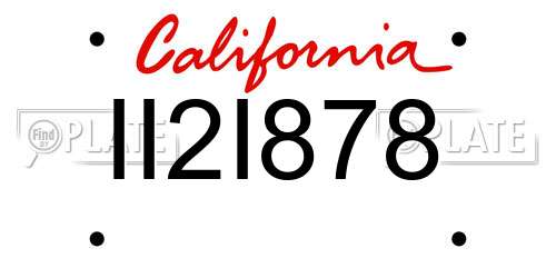 II2I878 California License Plate