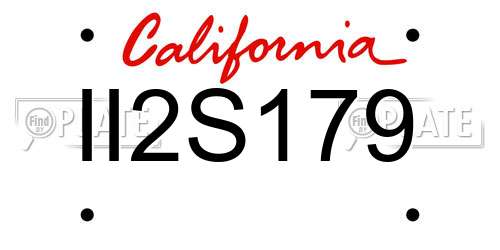 II2S179 California License Plate