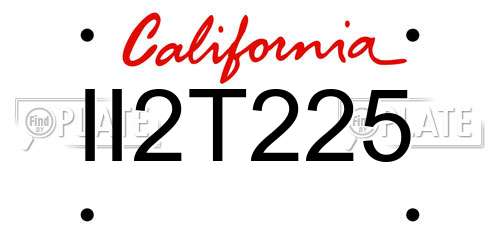 II2T225 California License Plate