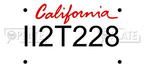 II2T228 California License Plate