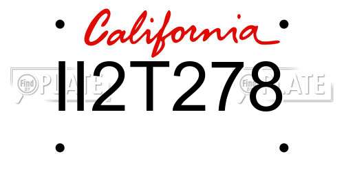 II2T278 California License Plate