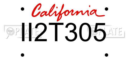 II2T305 California License Plate