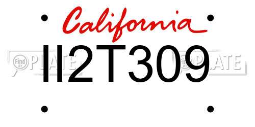 II2T309 California License Plate