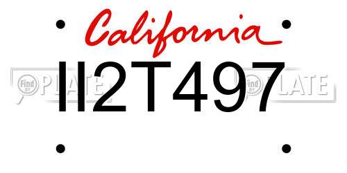 II2T497 California License Plate