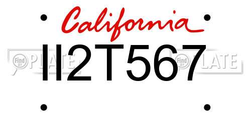 II2T567 California License Plate