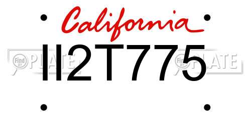 II2T775 California License Plate
