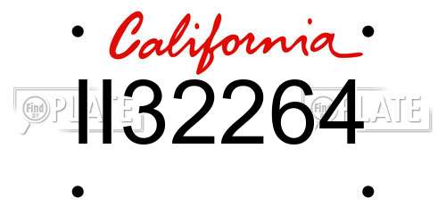 II32264 California License Plate