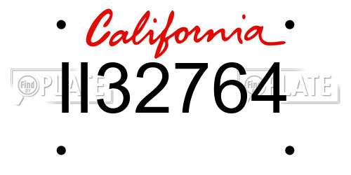 II32764 California License Plate