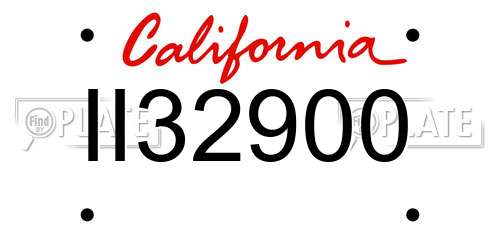II32900 California License Plate