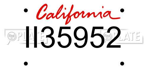 II35952 California License Plate