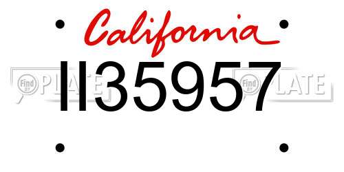 II35957 California License Plate