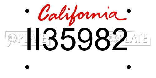 II35982 California License Plate