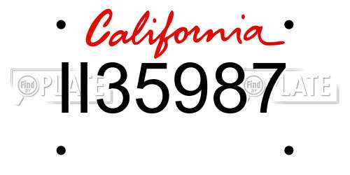 II35987 California License Plate