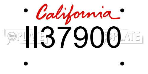 II37900 California License Plate