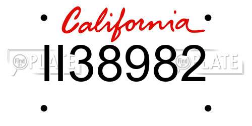 II38982 California License Plate