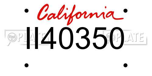 II40350 California License Plate