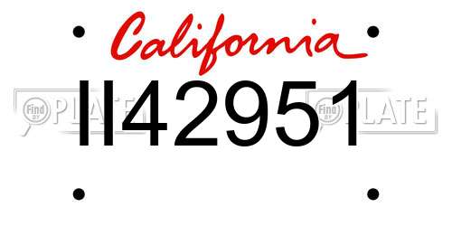 II42951 California License Plate