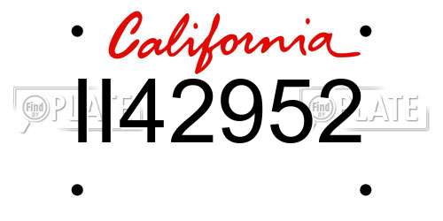 II42952 California License Plate