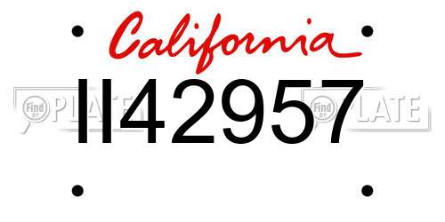 II42957 California License Plate