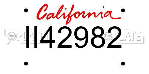 II42982 California License Plate