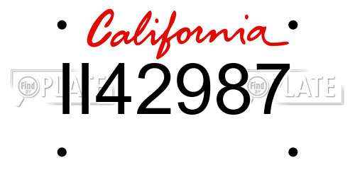II42987 California License Plate