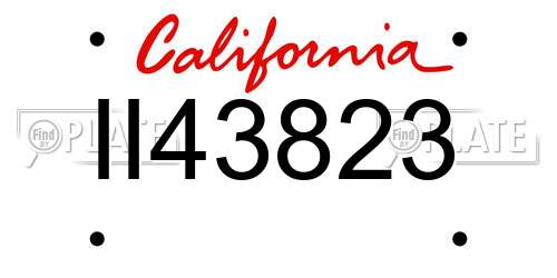 II43823 California License Plate