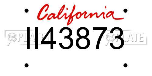 II43873 California License Plate