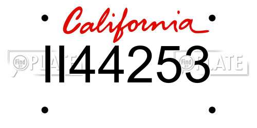 II44253 California License Plate
