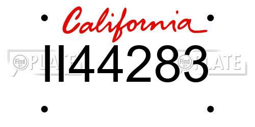 II44283 California License Plate