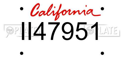 II47951 California License Plate