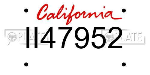 II47952 California License Plate