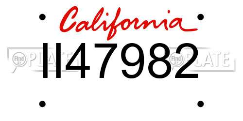 II47982 California License Plate