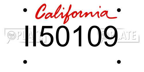 II50109 California License Plate